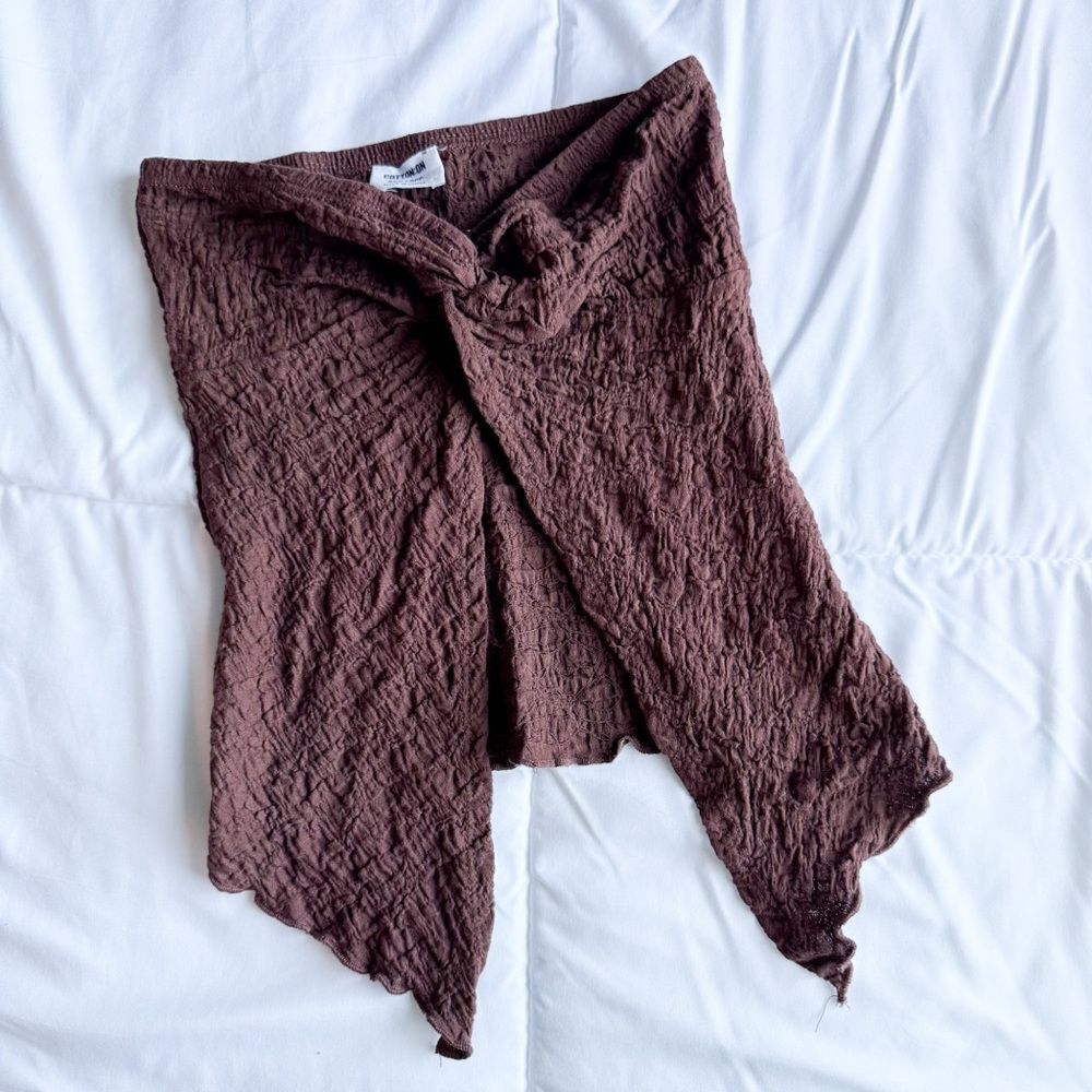 Cotton On Asymmetrical Brown tube top